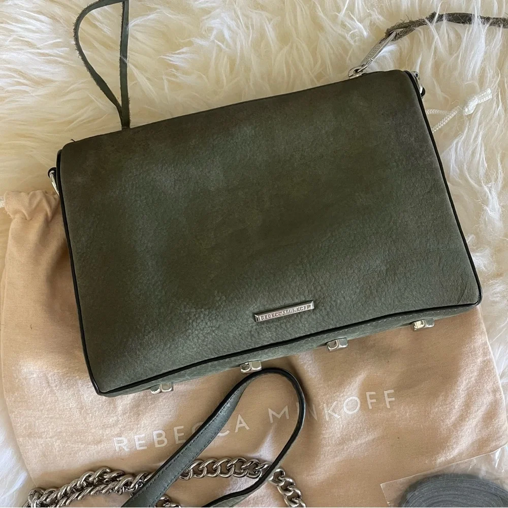 Rebecca Minkoff Olive Green Mini Crossbody with Silver Hardware - Picture 2 of 5